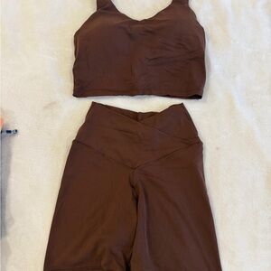 Offline by Aerie Brown Activewear Set